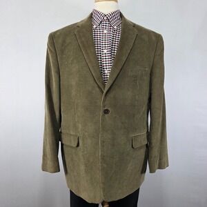 Adolfo Men's Sport Coat Blazer Two Button Tobacco Brown Corduroy Cotton 48R